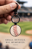 Black Baseball Seam Keychain