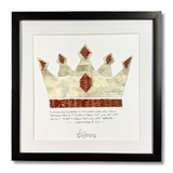 Crown of the Champion Framed Baseball Original Art - Upcycled from Authentic Worn Baseballs