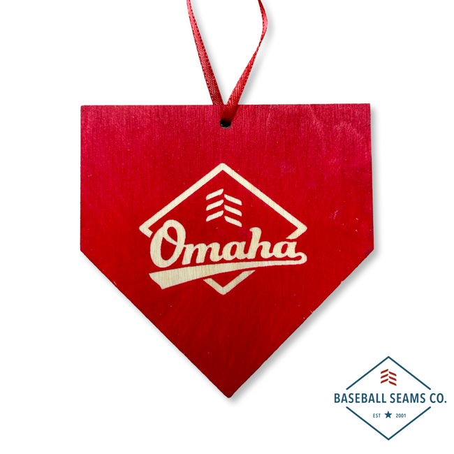 Handcrafted OMAHA Home Plate Christmas Ornament