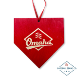 Handcrafted OMAHA Home Plate Christmas Ornament