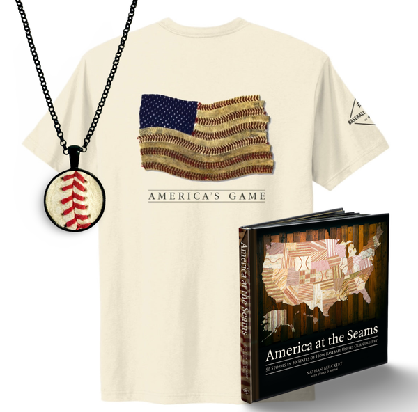 America At The Seams Book, Shirt, and Necklace Bundle Deal