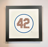 42 Framed Original Artwork - Made from actual used baseballs