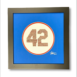 42 Framed Original Artwork - Made from actual used baseballs