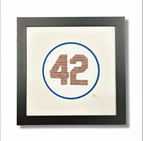 42 Framed Original Artwork - Made from actual used baseballs