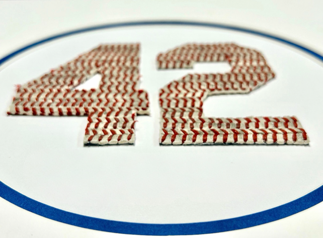 42 Framed Original Artwork - Made from actual used baseballs