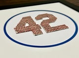 42 Framed Original Artwork - Made from actual used baseballs