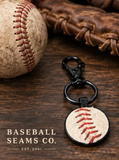 Black Baseball Seam Keychain