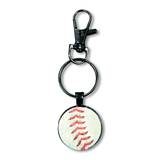 Black Baseball Seam Keychain
