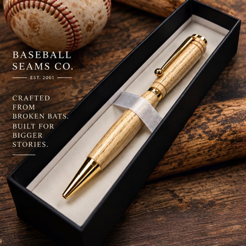 Baseball Bat Wood Pen - Carved from an actual Broken Bat