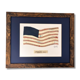 Patriotic Baseball American Flag Style Original Art in 11x14 Brown Frame titled “America’s Game”