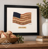Patriotic Baseball American Flag Style Original Art in 11x14 Black Frame titled “America’s Game”