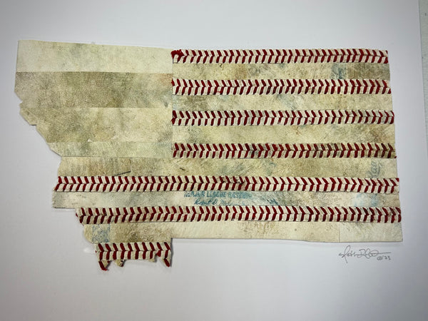 Montana Original Baseball Artwork - made from used baseballs