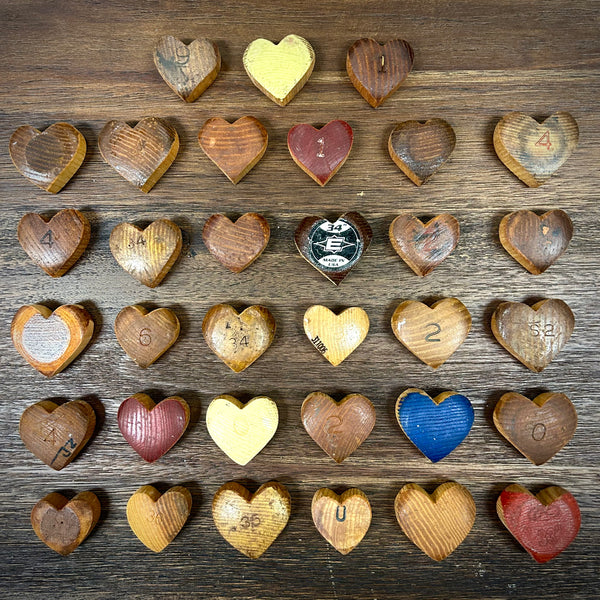 Wood Baseball Bat Knob Hearts