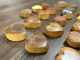 Wood Baseball Bat Knob Hearts