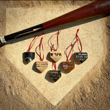 Small Batch No. 9 Wood Bat Home Plate Ornaments