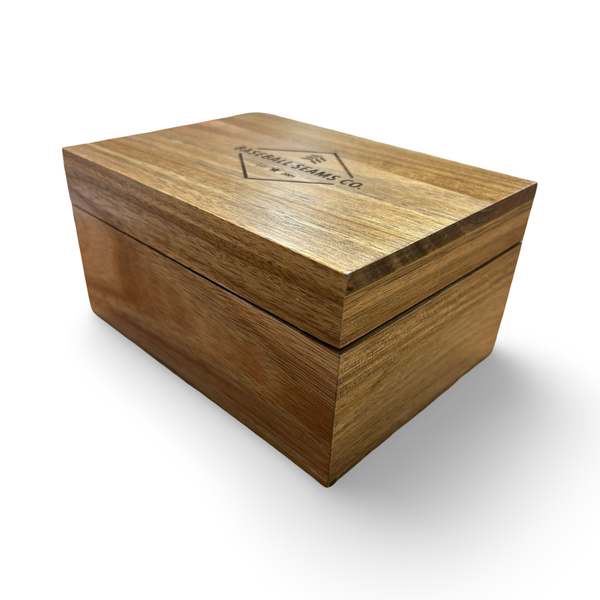 Engraved Acacia Wood Memory Box for Ornaments and Keepsakes