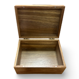 Engraved Acacia Wood Memory Box for Ornaments and Keepsakes