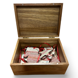 Engraved Acacia Wood Memory Box for Ornaments and Keepsakes