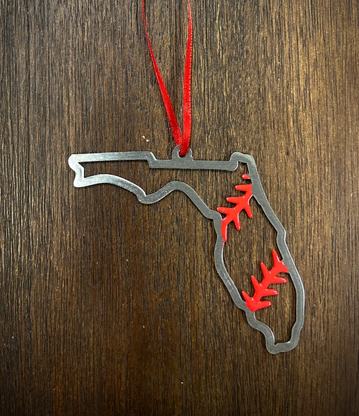 Florida Steel Baseball Christmas Ornament