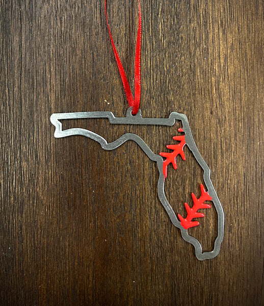 Florida Steel Baseball Christmas Ornament