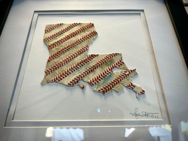 Custom State Artwork - Louisiana made from used baseballs