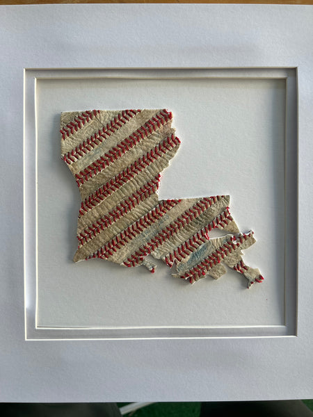 Custom State Artwork - Louisiana made from used baseballs