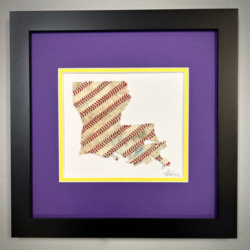 Custom State Artwork - Louisiana made from used baseballs