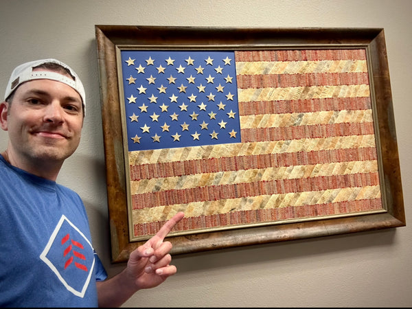 America’s Flag 24x36 Original Artwork - made from actual baseballs