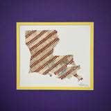 Custom State Artwork - Louisiana made from used baseballs