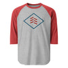 3/4 sleeve 3-seams logo baseball shirt