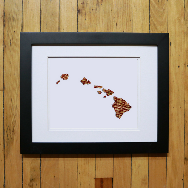 “America At The Seams” Framed Print of State Artwork