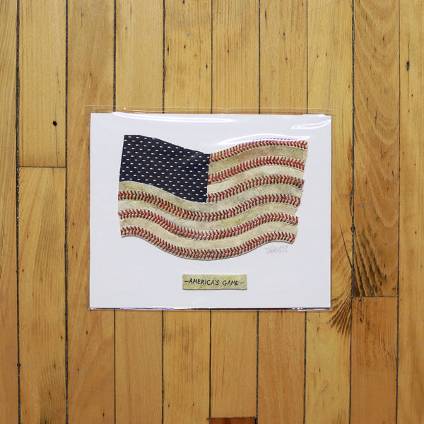 America's Game Original Baseball American Flag Artwork