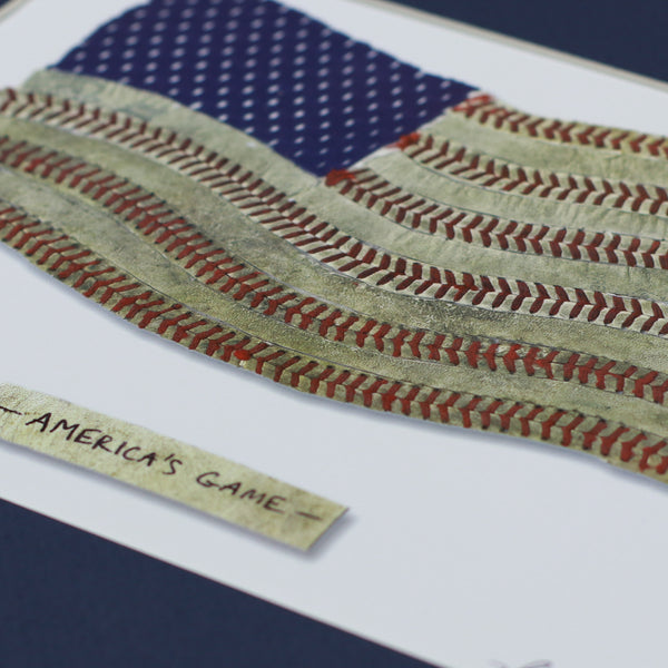 "America's Game" 8x10 Baseball American Flag Lithograph Print