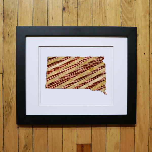 “America At The Seams” Framed Print of State Artwork