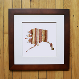 “America At The Seams” Framed Print of State Artwork