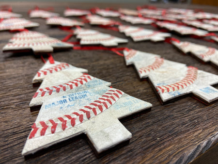 Wood Bat Heart Ornaments