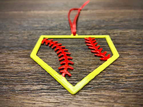 “STEEL HOME" Softball Christmas Ornament