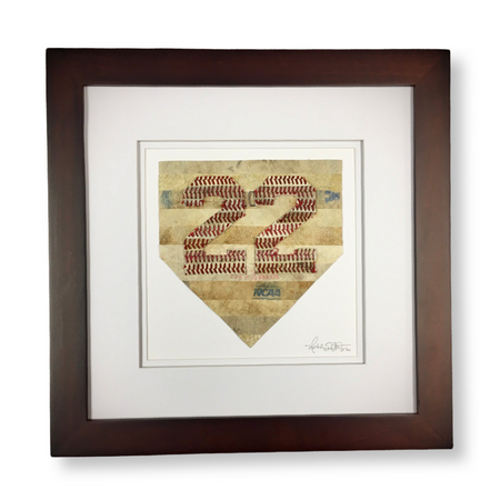 Customizable Baseball Heart Print in 10x10 White Matting