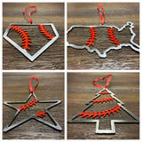 4 Piece Steel Baseball Ornament Set