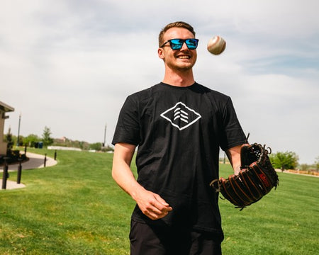 Jet Black Baseball Seam Pendant Necklace