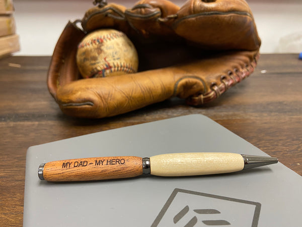 Customizable Wood Pen - carved from broken baseball bats
