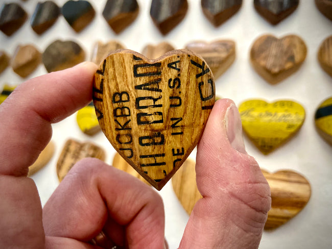 Premium Wood Baseball Bat Pocket Hearts
