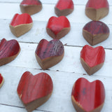 Red Wood Pocket Hearts - Batch No. 7