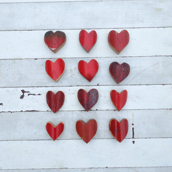 Red Wood Pocket Hearts - Batch No. 7