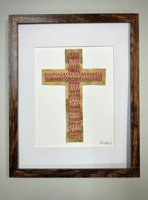 "Traditional Cross" Original Baseball Artwork