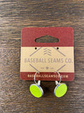 Softball Yellow Leather Earrings