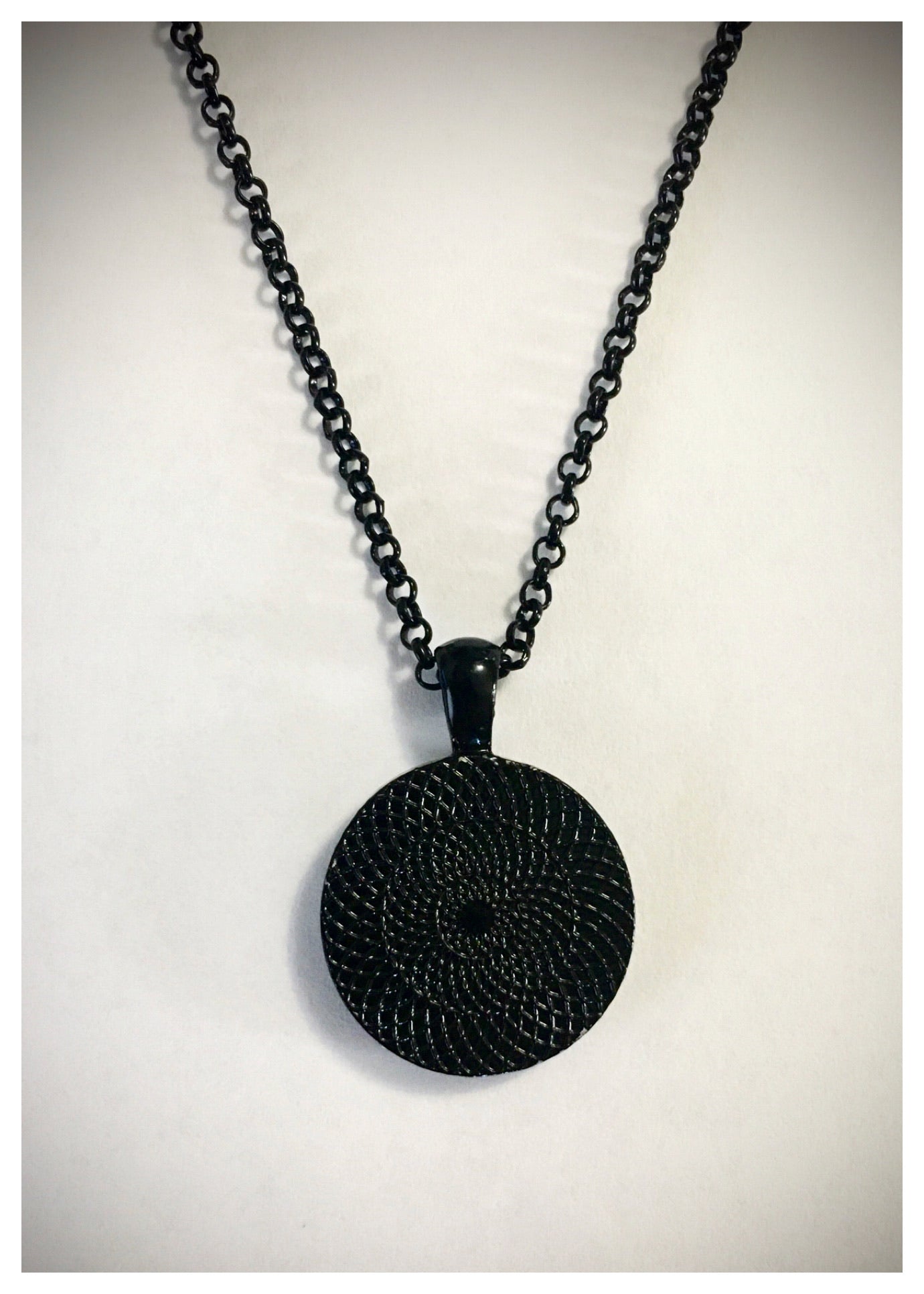 Jet Black Baseball Seam Pendant Necklace The Baseball Seams Company