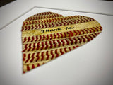 Customizable Baseball Heart Print in 10x10 White Matting