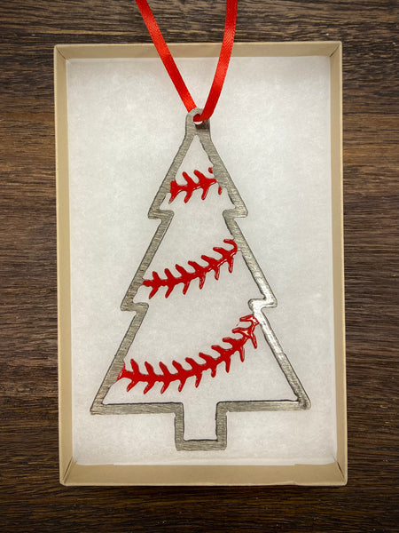 "THE TREE" - Steel Baseball Christmas Ornament