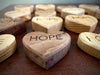 HOPE Hearts - Carved from interior baseball bat wood